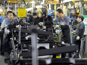 韓國11月工業生產按月上升0.6%，升幅低過市場預期的2.2%。（法新社資料圖片）