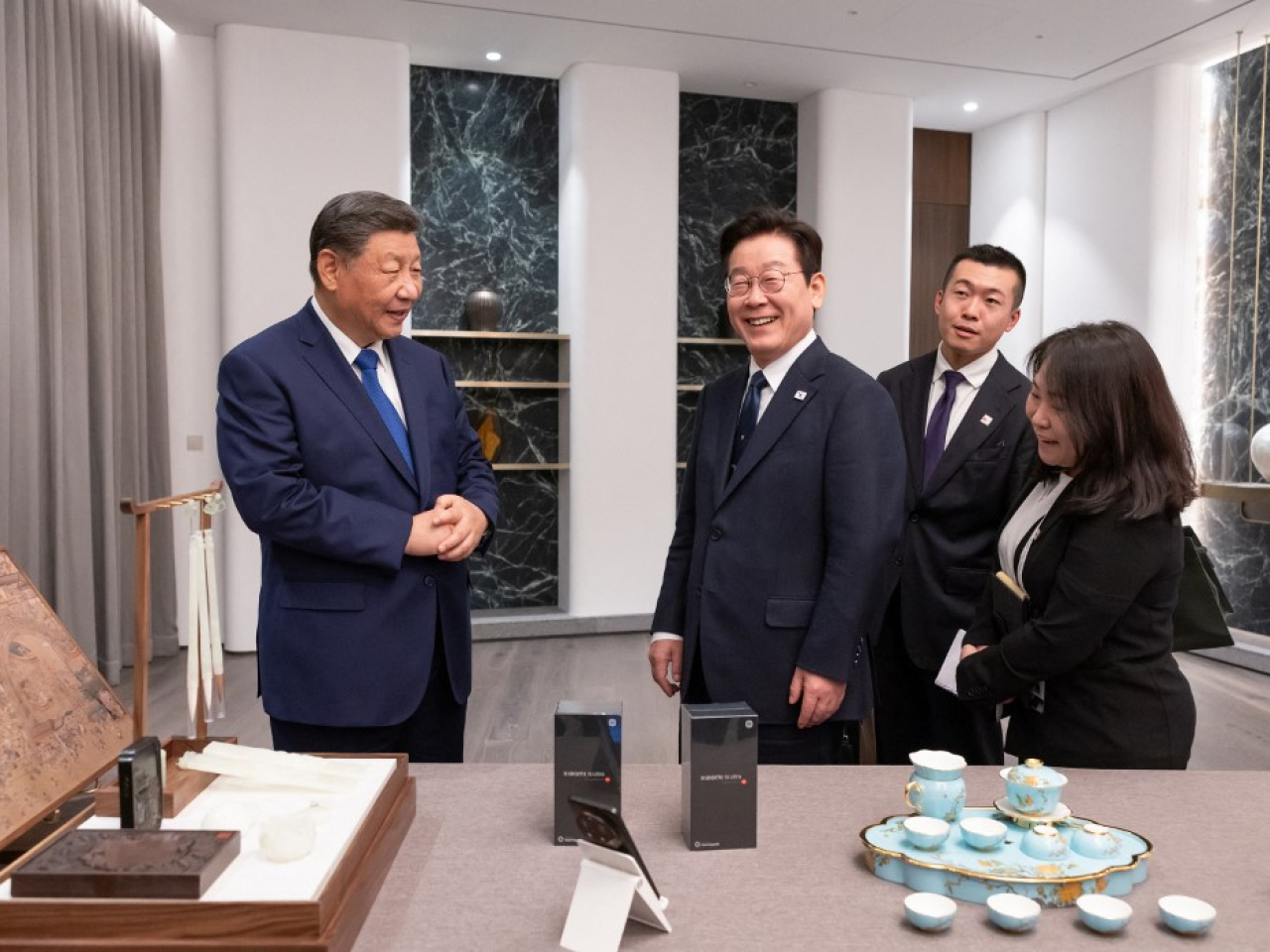 習近平上月曾經國事訪問韓國，並與李在明會談。(法新社資料圖片)