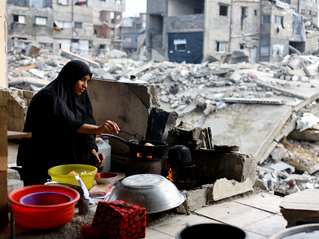 英、法、加等多國外長發表聯合聲明，指加沙的人道狀況仍處於災難性水平。（路透社）