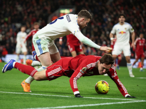 利物浦與列斯聯悶和0:0。（路透社）