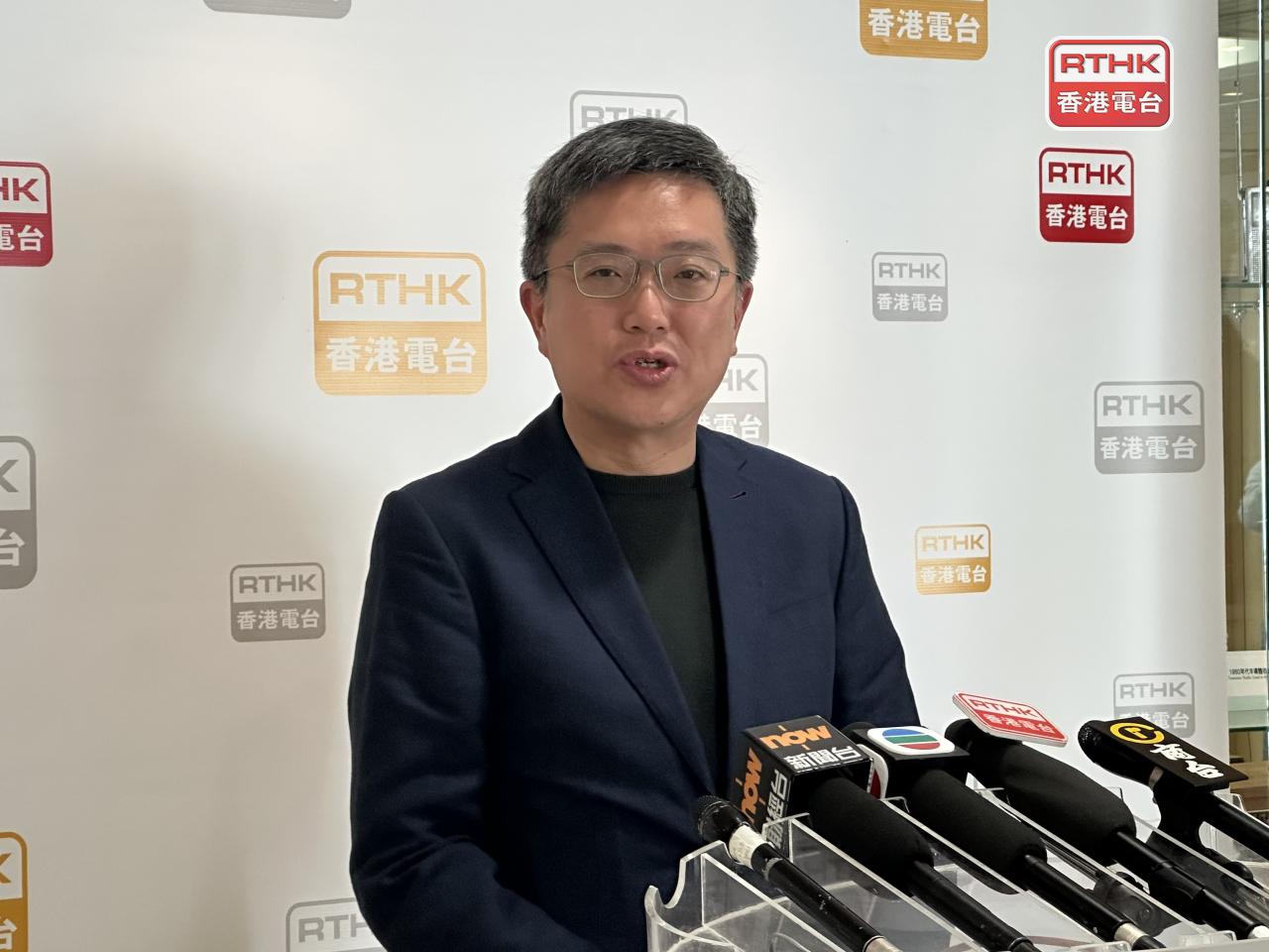 Hong Kong-Shenzhen Innovation and Technology Park chairman Kevin Choi spoke to reporters after an RTHK show. Photo: RTHK