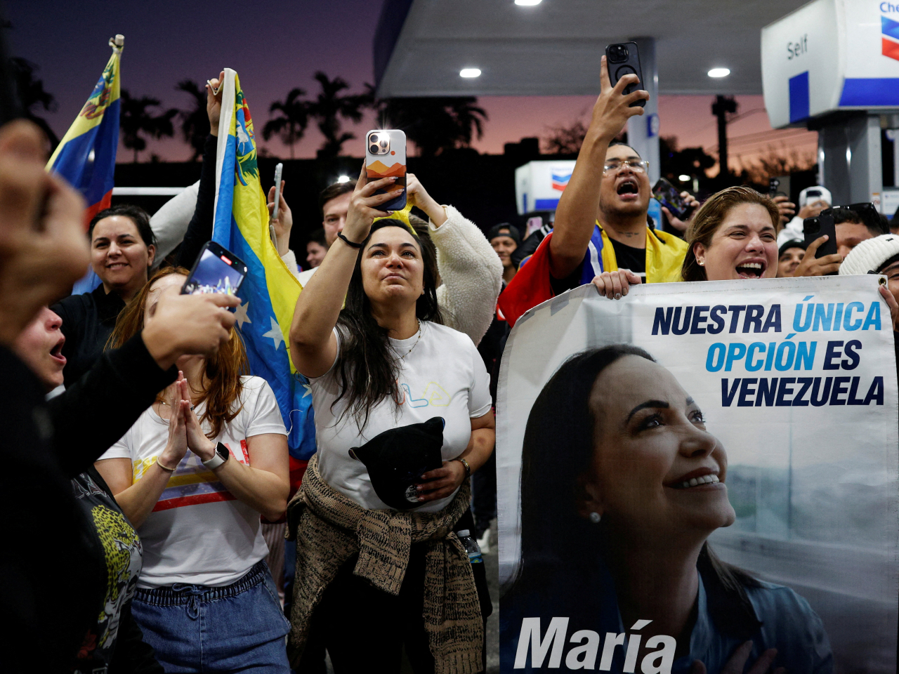 特朗普指馬查多在委內瑞拉缺乏支持和尊重，但現在必須考慮讓她帶領委內瑞拉。（路透社）