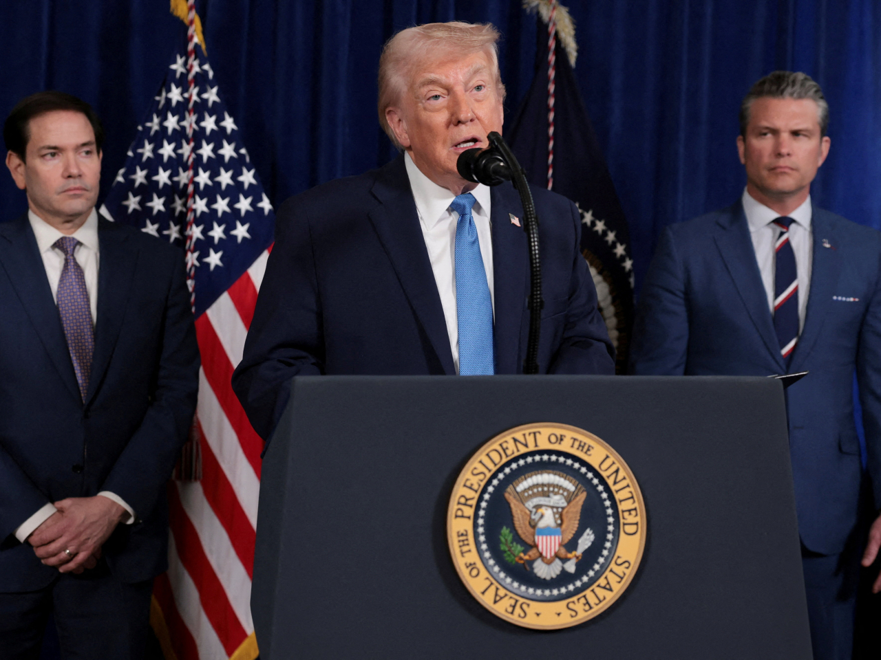 特朗普說，如果委內瑞拉代總統羅德里格斯不做「正確的事」，付出的代價可能會比馬杜羅更沉重。（路透社）