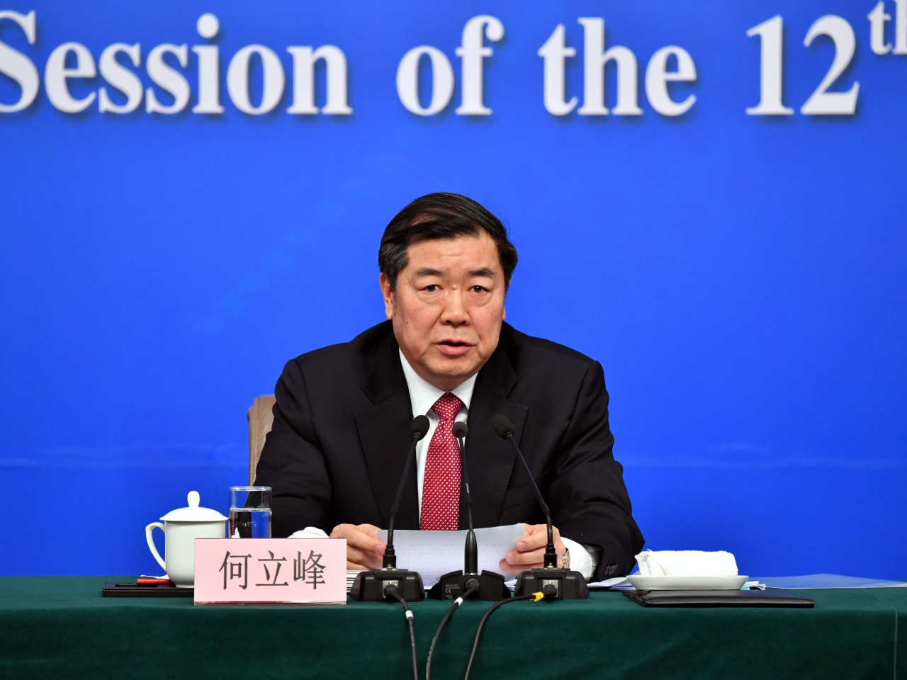 何立峰表示，中韓雙方應積極推進經貿合作提質升級，不斷開創合作共贏新局面。（新華社資料圖片）