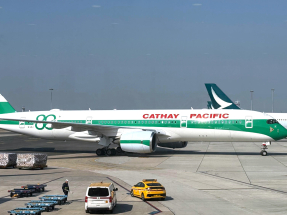 國泰航空慶祝80周年　兩飛機將換「生菜葉三文治」綠白間條塗裝