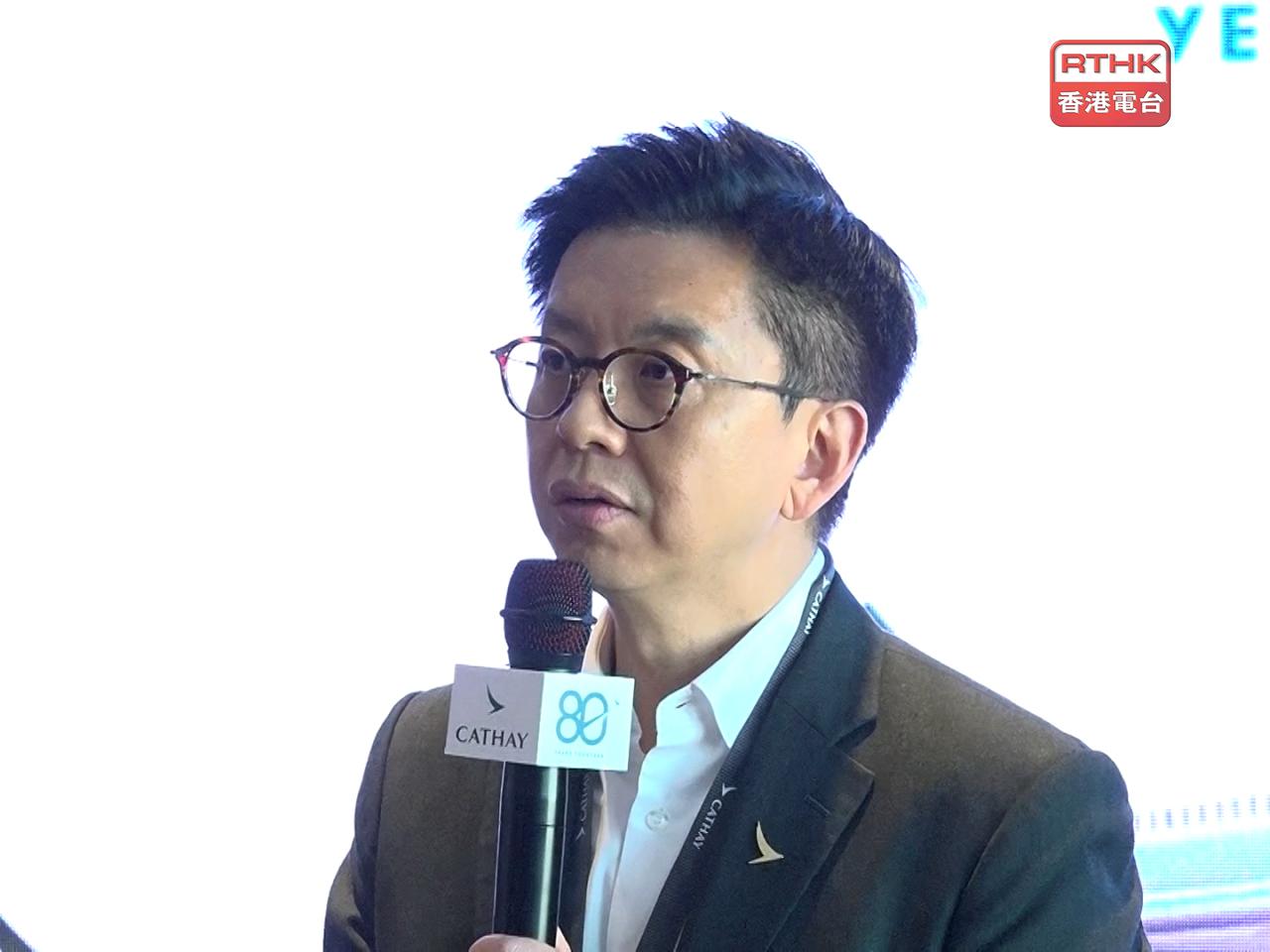 林紹波表示，國泰過去3年處於疫情後重建的階段，未來幾年將進入增長時期。（郭志強攝）