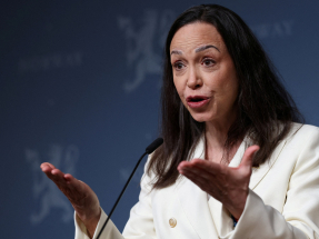 Opposition leader Maria Corina Machado said her movement would win 90 percent of the votes in a free election. File photo: Reuters