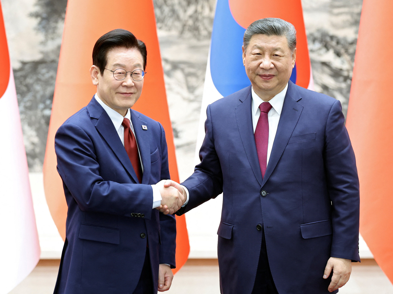 李在明星期一與習近平會談。（路透社資料圖片）