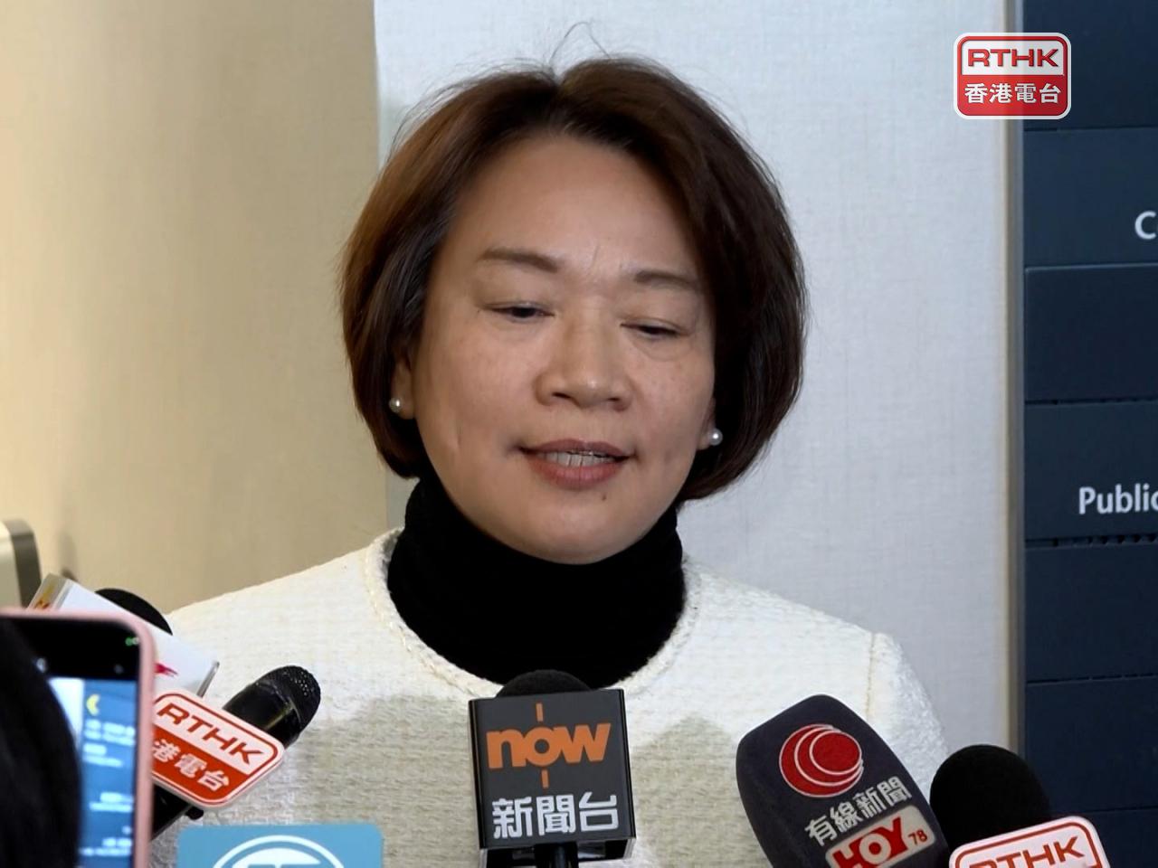 梁美芬指指選舉前的辯論非常精彩。（梁禎祥攝）