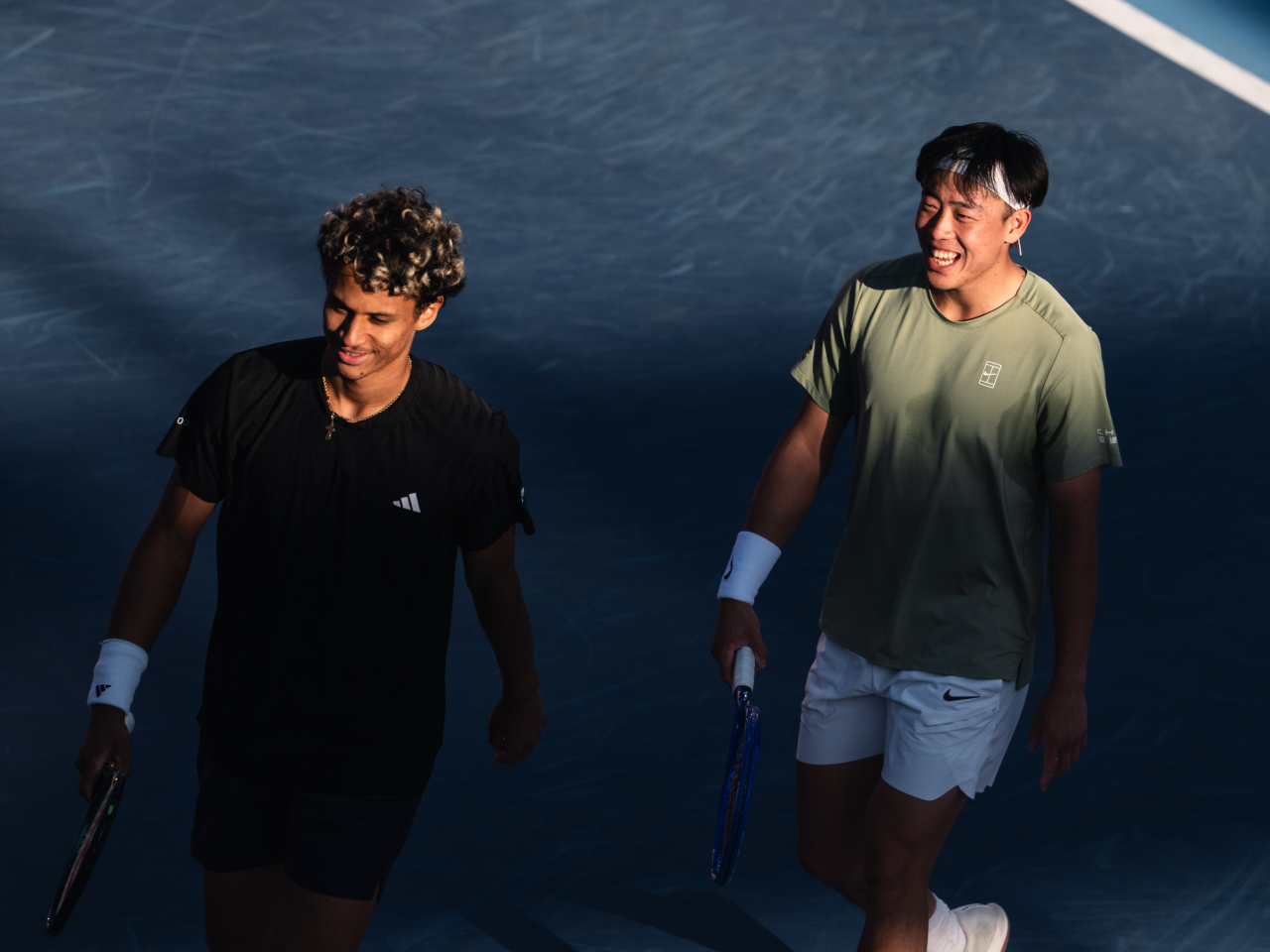 Coleman Wong (right) and Gabriel Diallo will face an Italian duo in the semi-finals of the men's doubles. Photo courtesy of Bank of China Hong Kong Tennis Open