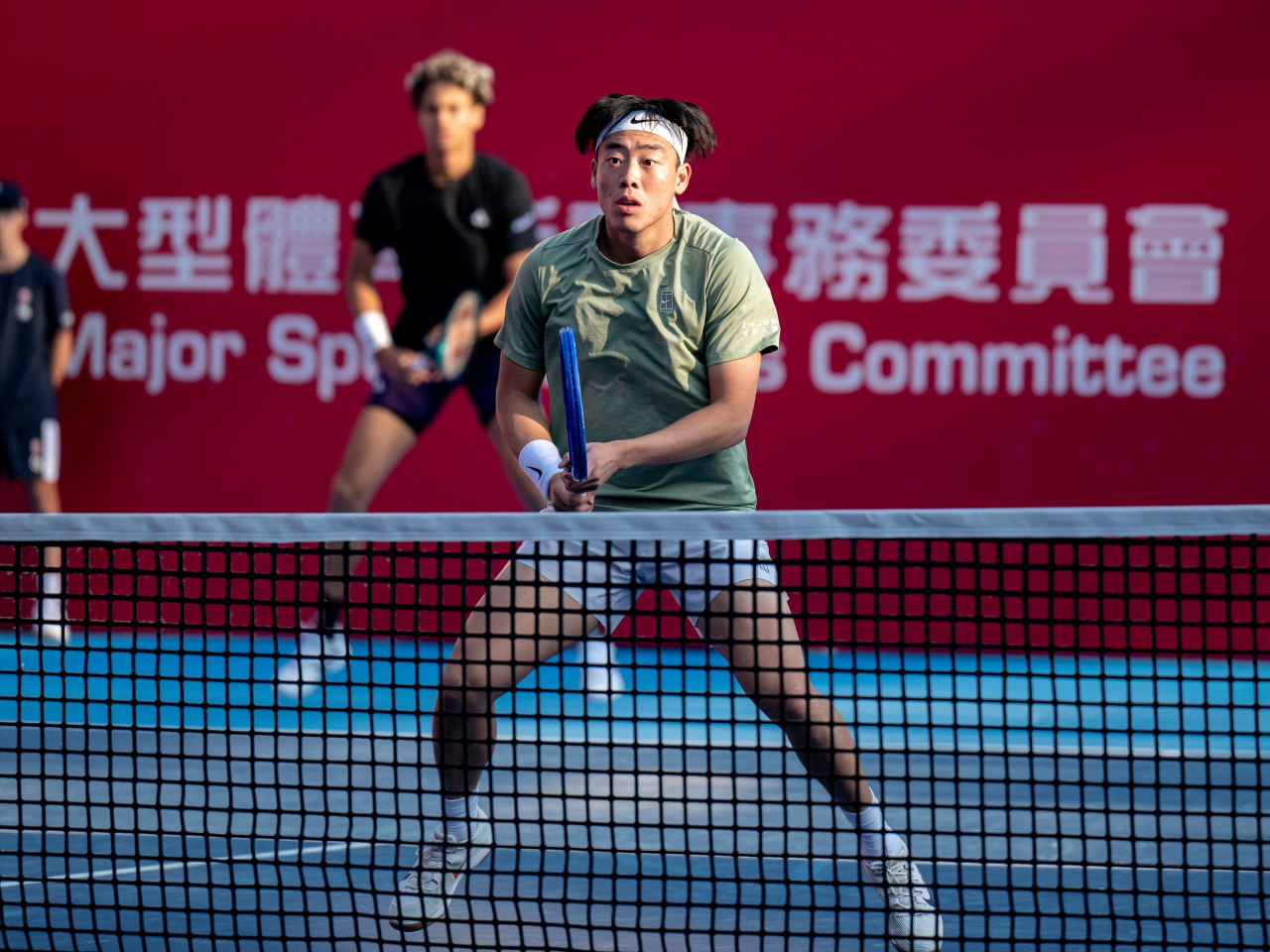 Coleman Wong and Canada's Gabriel Diallo earlier defeated the pair of German Constantin Frantzen and Robin Haase of the Netherlands at Victoria Park. Photo courtesy of Bank of China Hong Kong Tennis Open