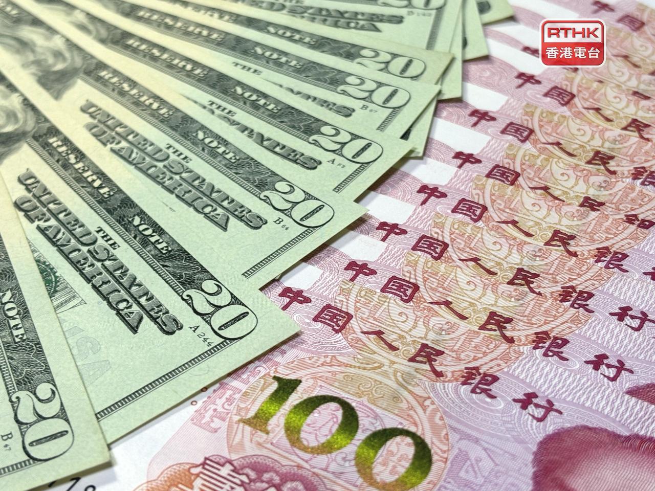 人民幣中間價報7.0128兌1美元，較昨日中間價回升69點子，創逾15個月新高。（港台圖片）