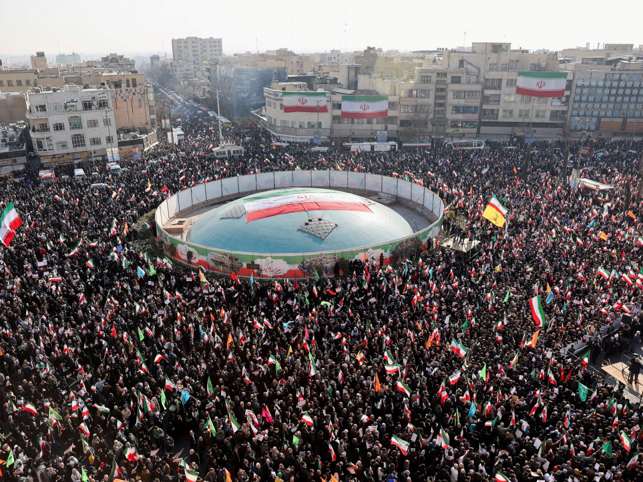 Huge crowds of Iranians attended a pro-government rally in Tehran. Photo: Reuters