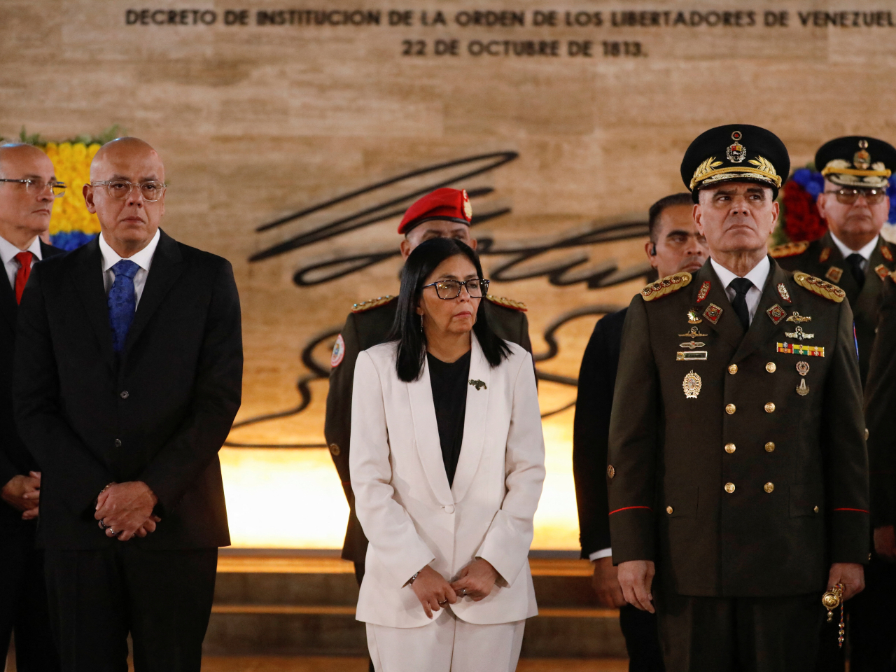 羅德里格斯呼籲委內瑞拉人民保持團結，共同維護經濟穩定、社會公正、民生福利。（路透社資料圖片）