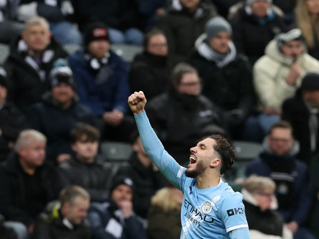 卓基錦上添花，為曼城奠定2:0勝局。（路透社）