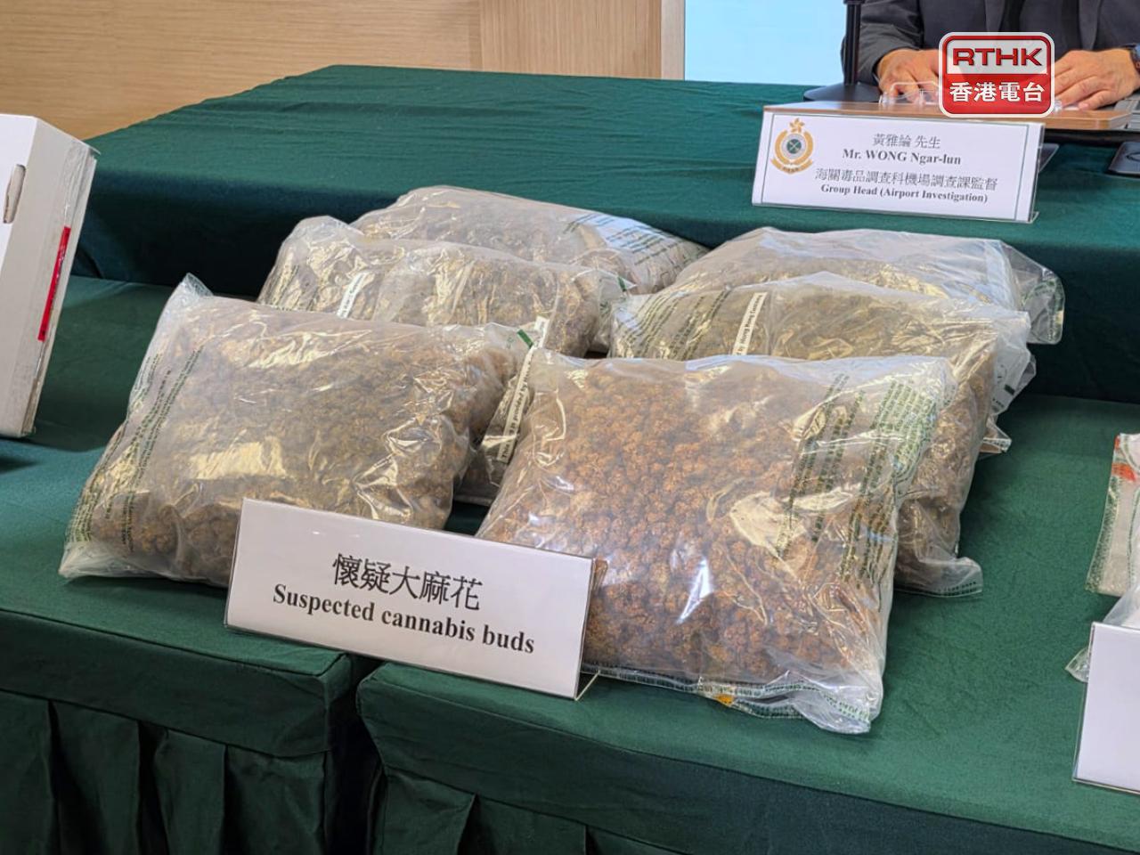 海關期間偵破183宗案件，檢獲約1.4噸懷疑毒品。（陳曉慶攝）