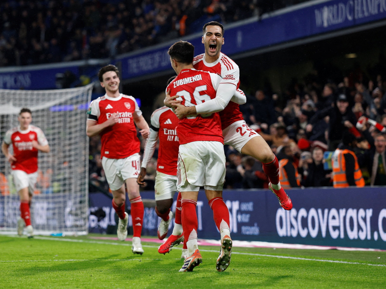 Martin Zubimendi capped off the scoring for the Gunners at Stamford Bridge. Photo: Reuters
