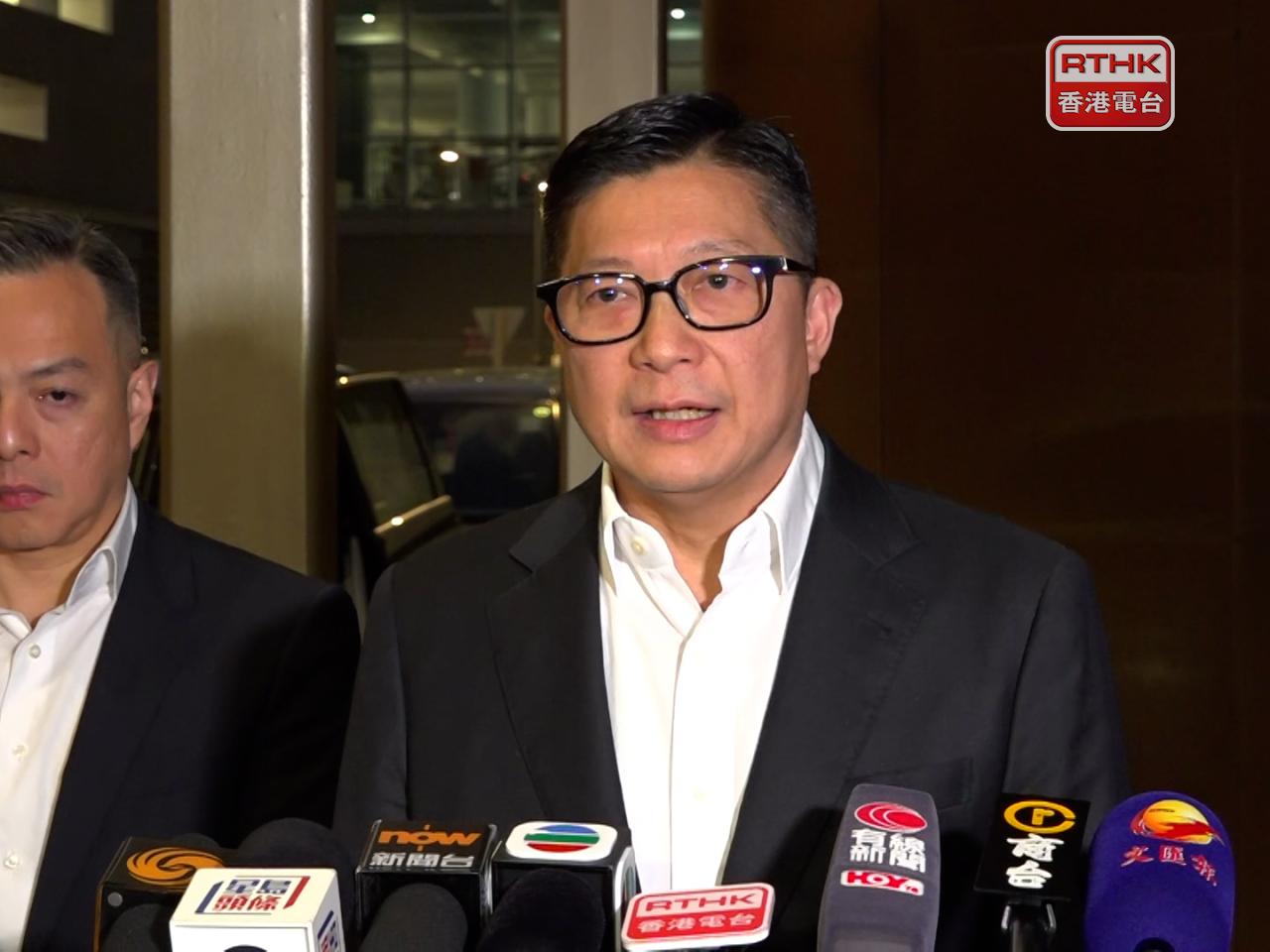 Security minister Chris Tang says police officers are currently investigating the deaths relating to the Wang Fuk Court blaze. Photo: RTHK
