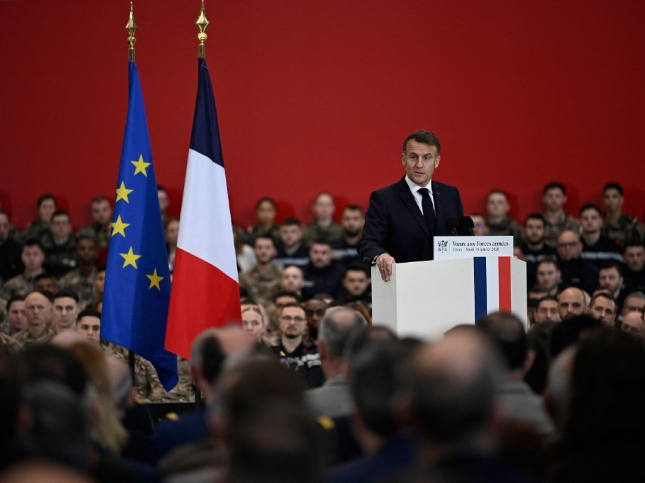 "France and the Europeans must continue to be present wherever their interests are threatened," said Macron in his New Year's address to French armed forces. Photo: AFP