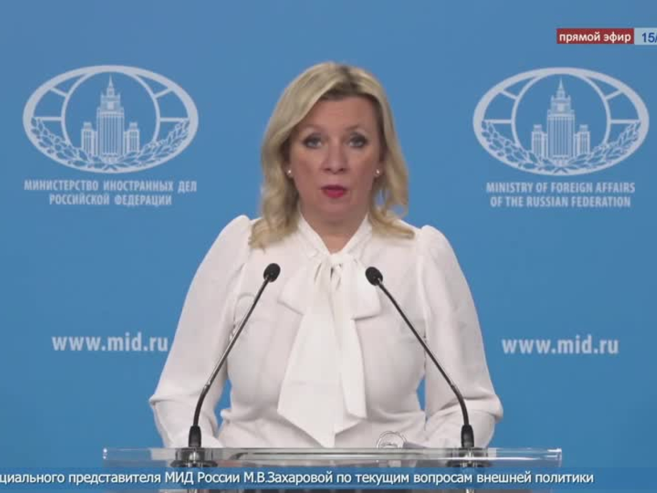 Russian Foreign Ministry spokeswoman Maria Zakharova tells reporters the UK is deliberately trying to undermine peace negotiations. Photo: Reuters