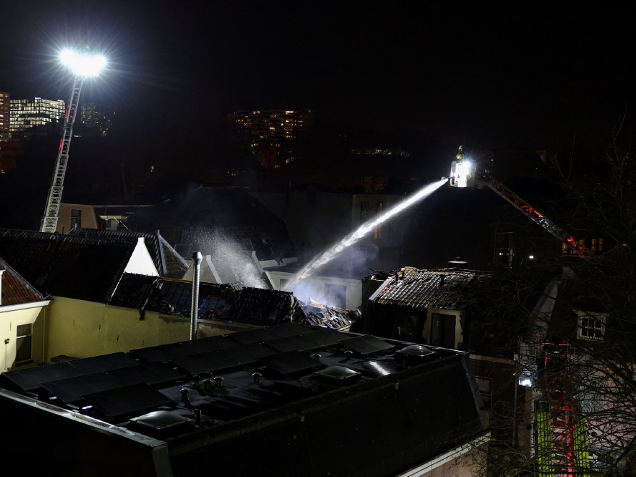 Several buildings have collapsed, and at least four people are known to have been injured. Photo: Reuters