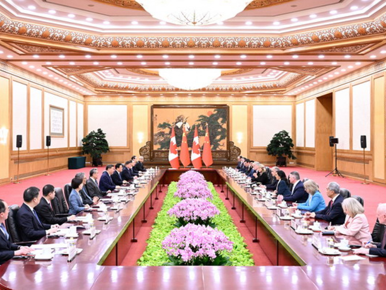 習近平同卡尼會面後，中加發表聯合聲明。 （外交部網站）