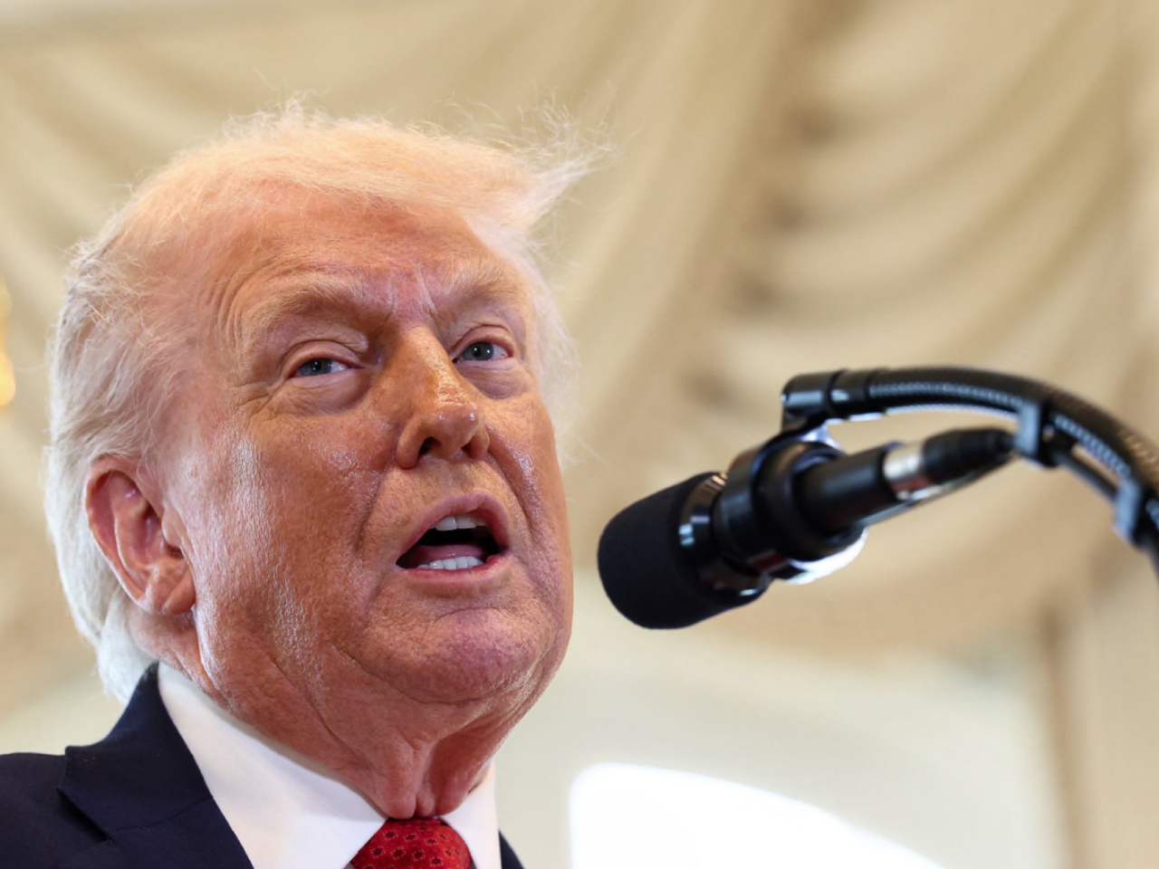 特朗普說目前無理由在明尼蘇達州動用反叛亂法。（路透社）