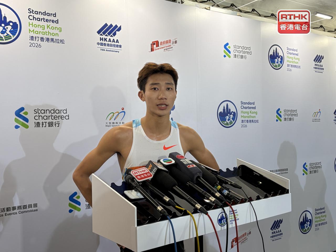 黃子圖表示滿意今日的成績。（鄧鈞尤攝）