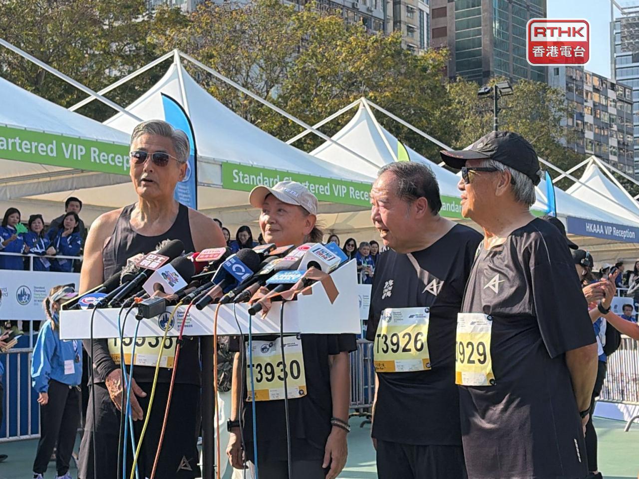 Chow Yun-fat (first from left) said it was incredible for the veteran actors to run together. Photo: RTHK