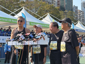 Chow Yun-fat (first from left) said it was incredible for the veteran actors to run together. Photo: RTHK