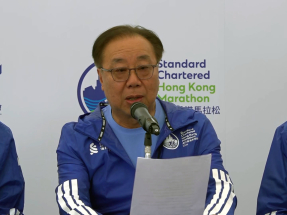 關祺表示，大會一直研究採用不同方法，加大賽事規模和參賽人數。（陳感恩攝）