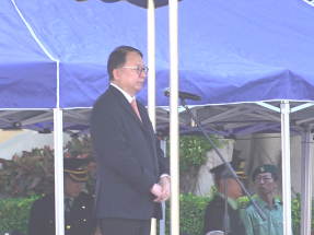 陳國基表示，特區政府十分重視青年發展，致力培育愛國愛港、具備世界視野、有抱負和具正向思維的新一代。（葉美薏攝）