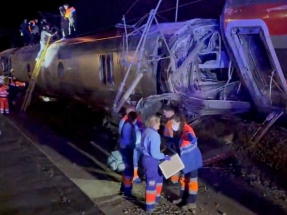 The two high-speed trains smashed into each other head-on near Adamuz, in Cordoba province. Photo: Reuters