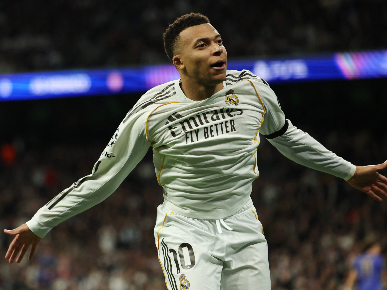 Kylian Mbappe bagged a brace in Real Madrid's 6-1 crushing of Monaco. Photo: Reuters