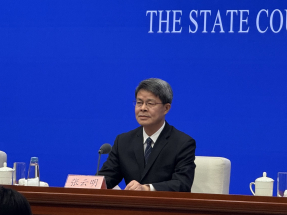 張雲明表示，支持地方因地制宜建設一批未來產業先導區，加大政府投資基金投資力度。（陳曉筠攝）