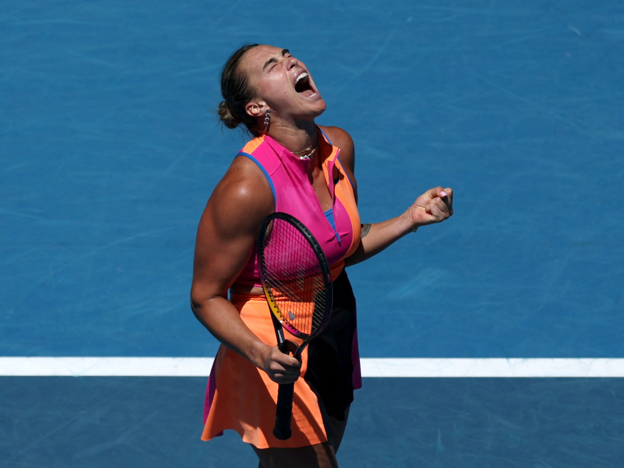 The top seed needed two tie-breaks to outlast Austria's Anastasia Potapova. Photo: Reuters