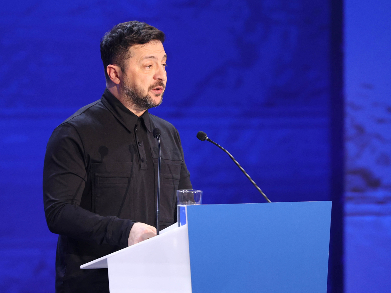 澤連斯基表示，頓巴斯問題是今次美烏俄三方會談的焦點之一。（路透社資料圖片）