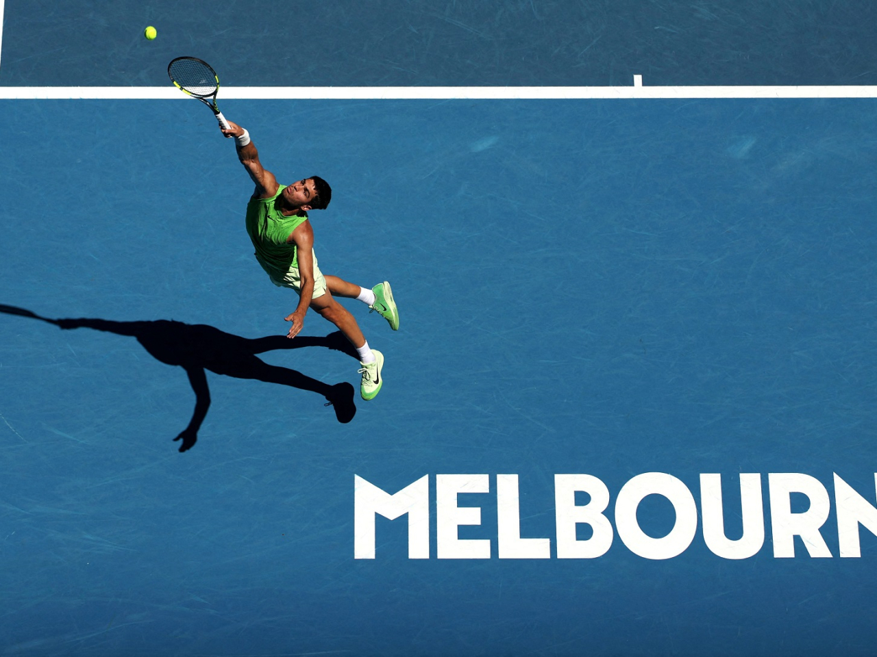 Spain's Carlos Alcaraz had no problems breezing past France's Corentin Moutet in straight sets. Photo: Reuters