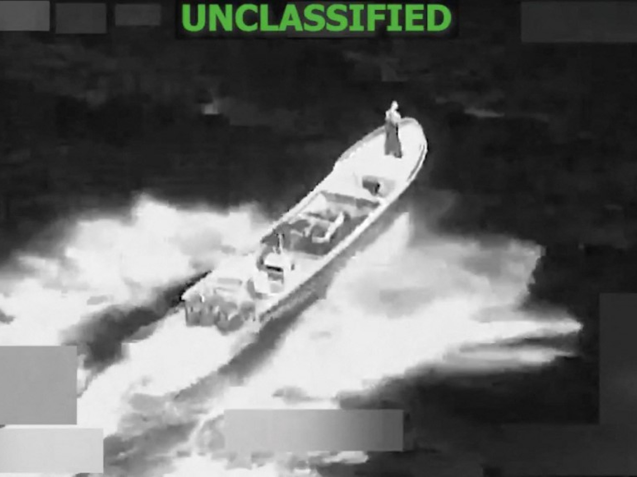 美軍在東太平洋打擊一艘販毒船，打死船上兩人。（法新社）