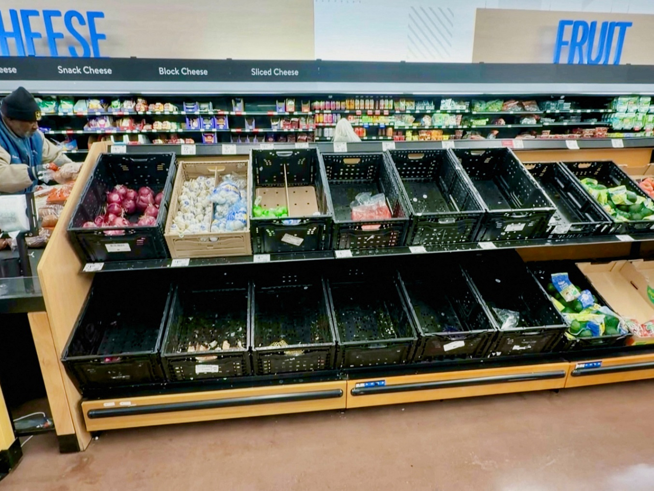Shoppers stripped supermarket shelves ahead of potentially "catastrophic" winter weather expected to affect a huge area from the Rockies to the Atlantic Coast. Photo: Reuters