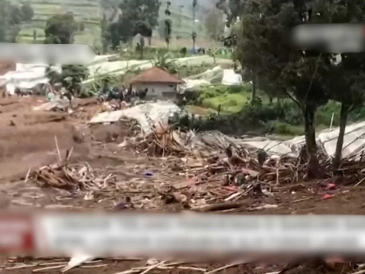 The landslide struck two villages in Java's West Bandung region at around 2.30am. Photo: Reuters