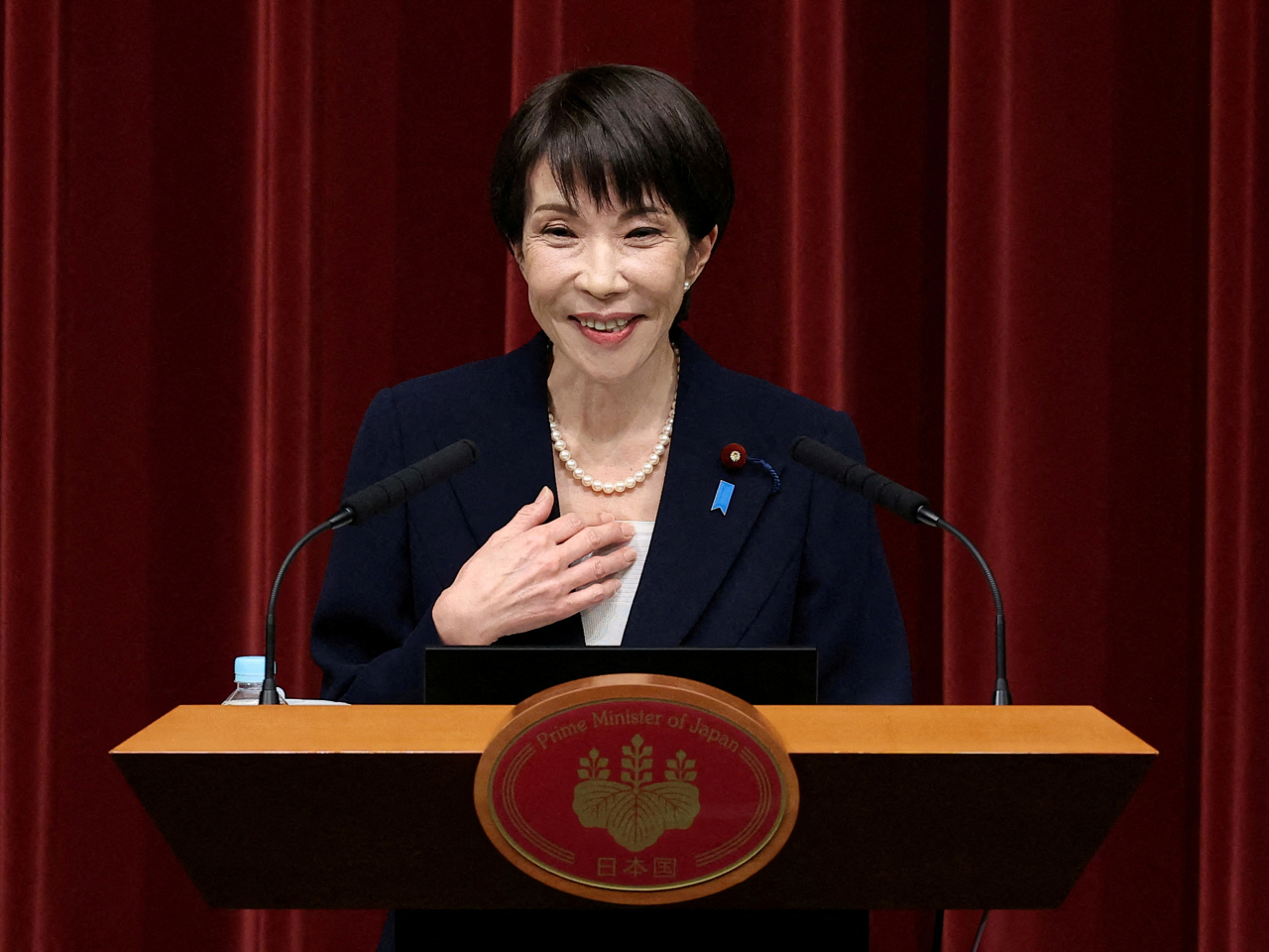 日本共同社民調顯示，日本首相高市早苗內閣的支持度，比上一個月下跌。（路透社資料圖片）