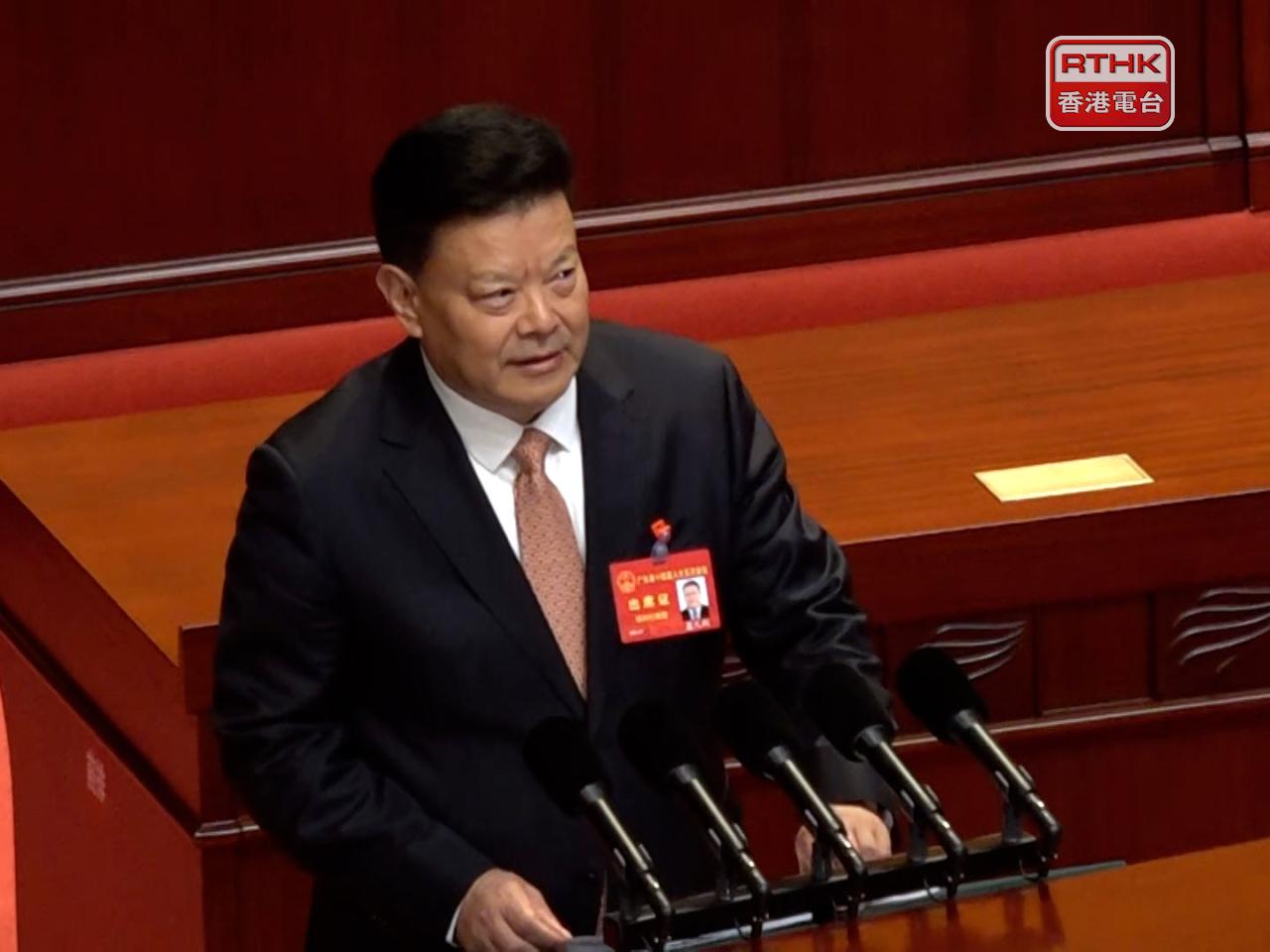 孟凡利說「十五五」時期是廣東增創新優勢、實現新突破的緊要時期。（林紹鋒攝）