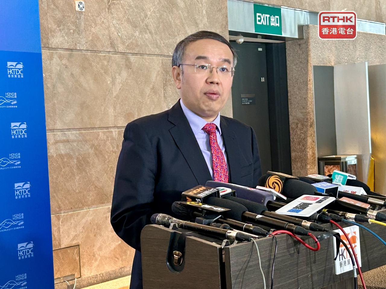 許正宇相信在全球大變局下香港作為安全港，給予海外企業十足信心將業務遷至本港。（羅煒皓攝）