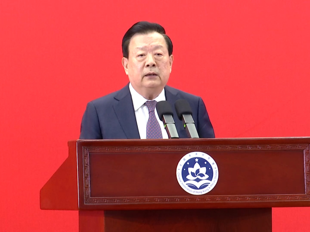 夏寶龍說，實行行政主導是實現特區高效治理的必然要求，有利於提升政權機關的功能和效率。（港澳辦提供）