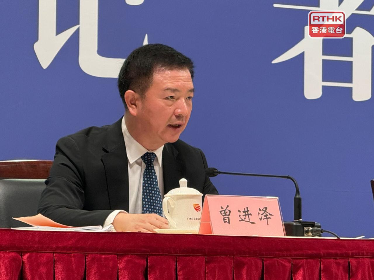 曾進澤表示，去年廣東的人工智能核心產業規模，預計突破3000億元人民幣，按年增長超過40%。（任浩鋒攝）