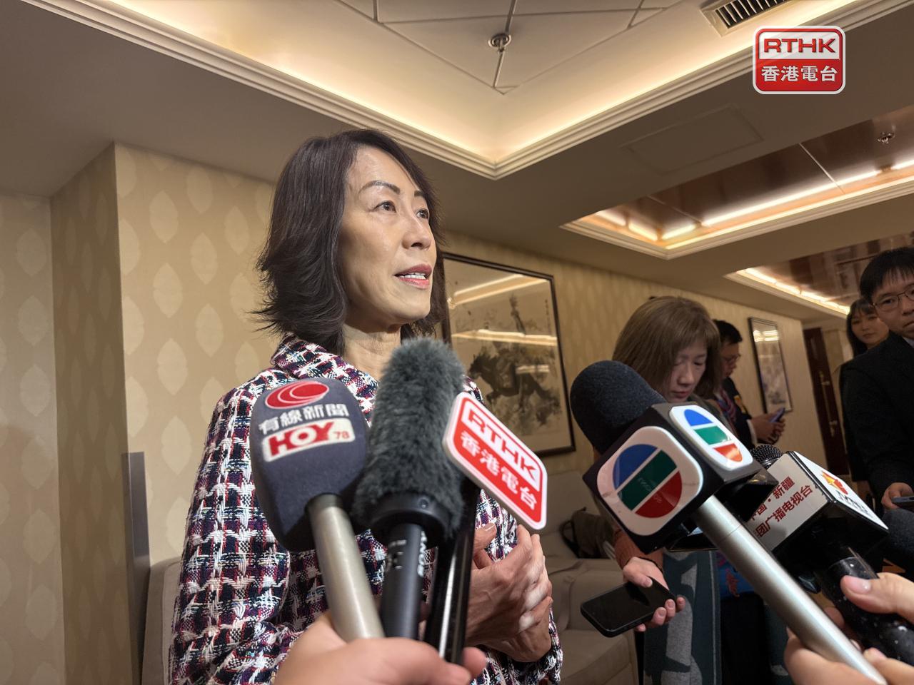 楊莉珊說，新疆既有自然風光，歷史底蘊和優質的農產品也值得推廣。（陳曉筠攝）