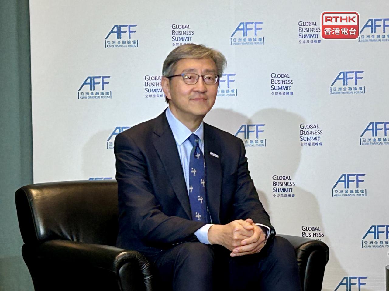 任景信稱未來引進企業時會更「揀擇」，確保企業能具體對本港經濟有利。（羅煒皓攝）