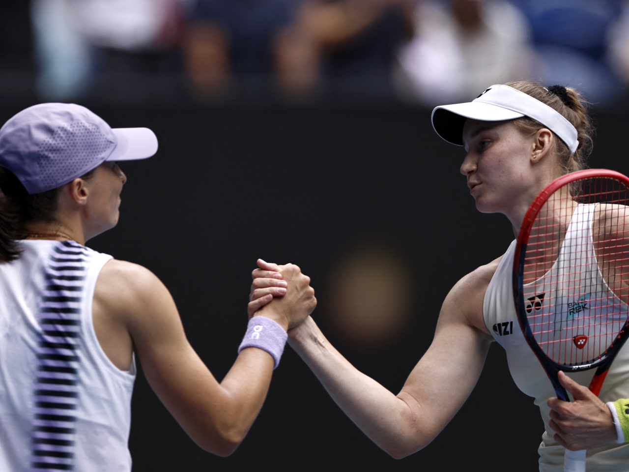 Rybakina, right, is through to her first semi-final in Melbourne in three years. Photo: Reuters