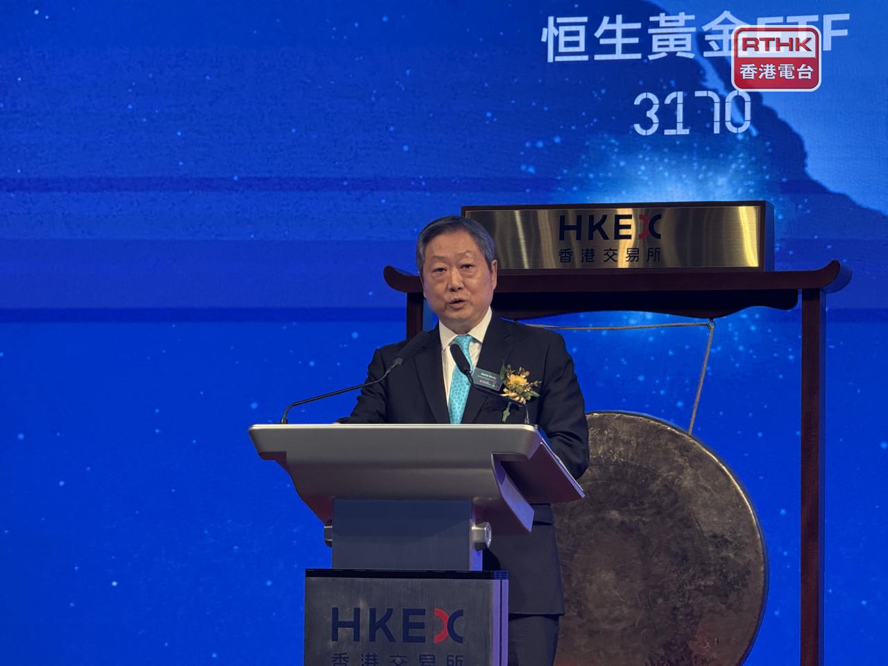 黃天佑稱證監會樂見更多創新，以擴大市場參與範圍及增強市場韌性。（趙嘉駿攝）